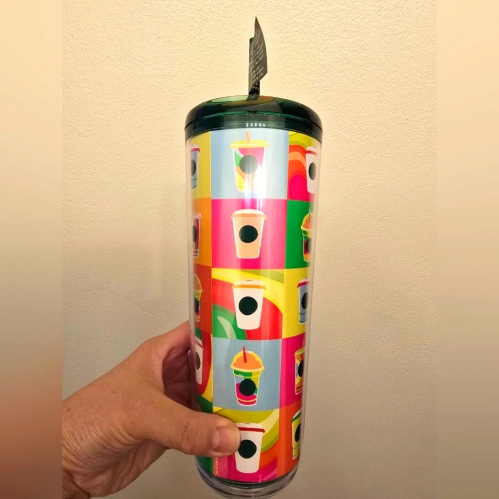 NWT Starbucks 2025 LATAM 2 In 1 Sip Or Straw Lid Venti Acrylic Tumbler